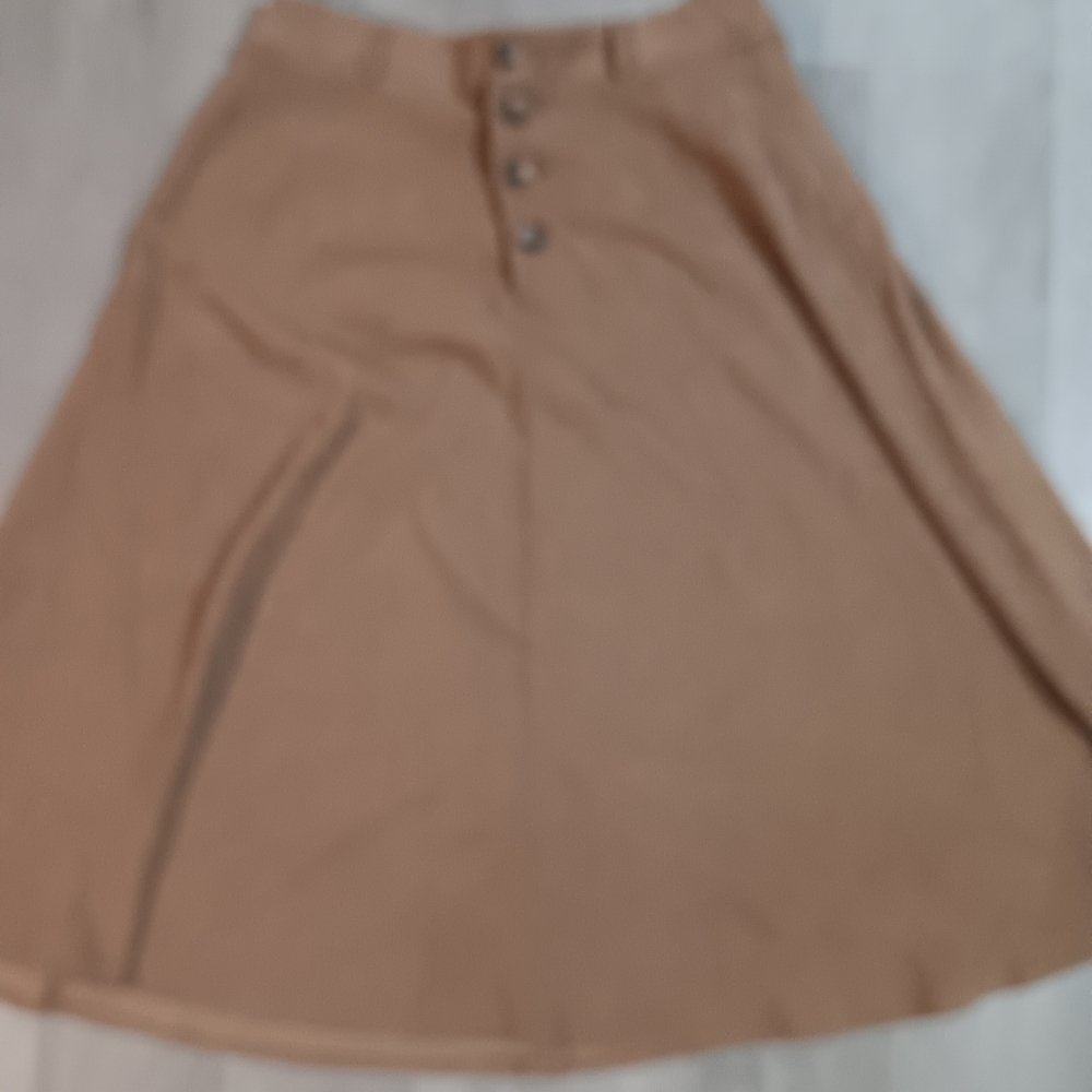 Elegant Tan A-Line Skirt